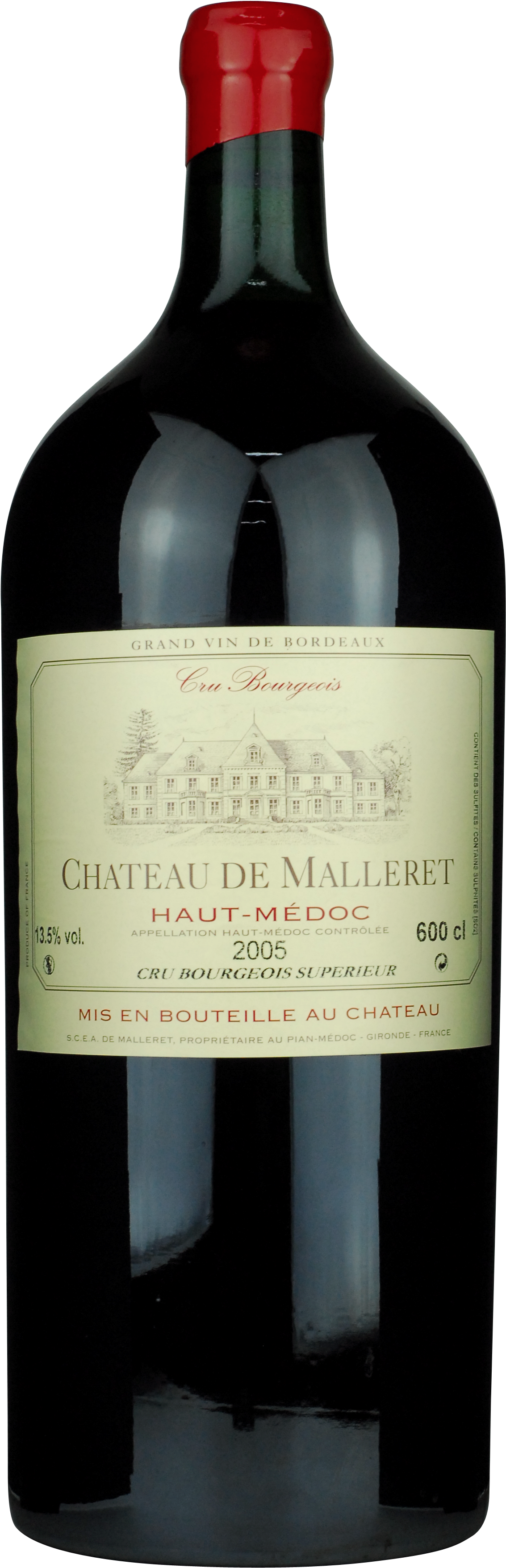Chateau De Malleret Haut-medoc - Chateaux De Malleret 2000 (2600x3600), Png Download