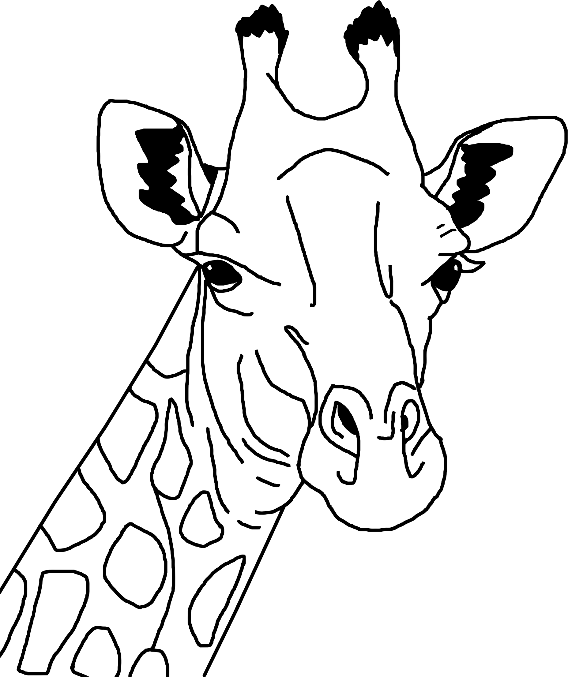 This Free Icons Png Design Of Giraffe Line Art (1855x2212), Png Download