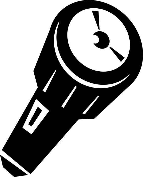 Vector Illustration Of Portable Hand-held Electric - Flashlight (566x700), Png Download