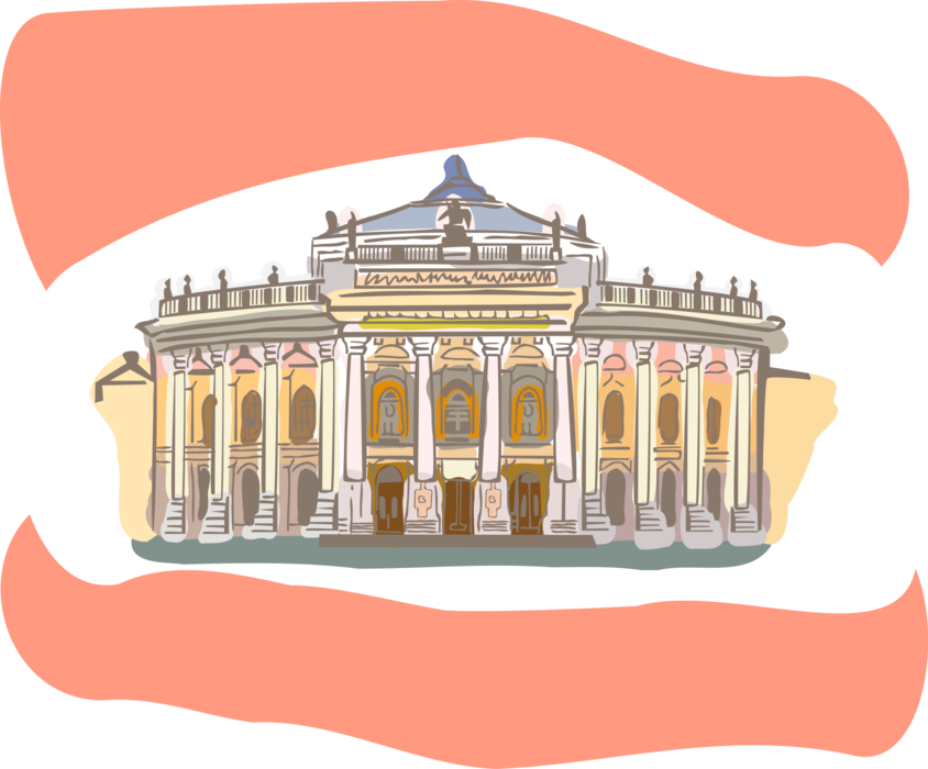 Vector Illustration Of Vienna State Opera House, Vienna, - Vienna Opera Png (844x700), Png Download