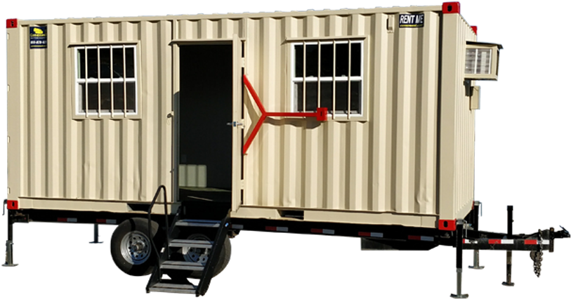 20' Office Container With Trailer For Sale - Trailer (853x480), Png Download