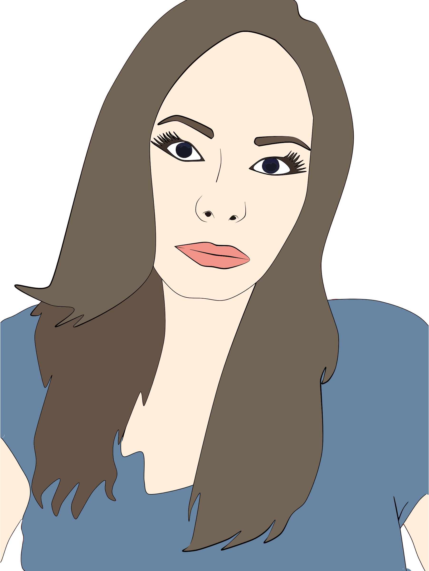 This Free Icons Png Design Of Woman Portrait Illustration (1804x2400), Png Download