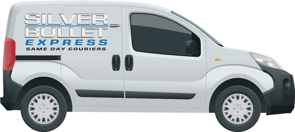 Silver Bullet Express Delivery Van - Car (1000x469), Png Download