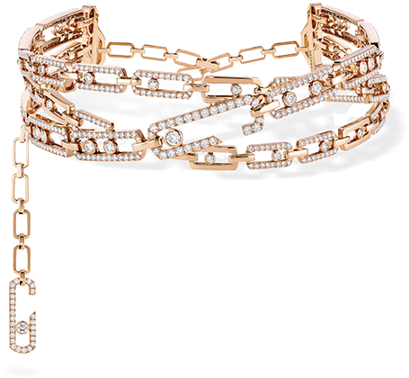 Move High Jewelry Addiction Half Pavé Choker - Messika Gigi Hadid Collection (477x772), Png Download
