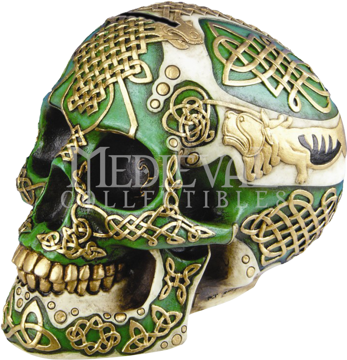 Celtic Lion Skull Savings Bank - Figurine Celtic Lion Skull Bank Hand Painted Resin (768x768), Png Download