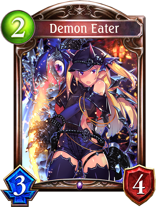 Unevolved Demon Eater Evolved Demon Eater - Shadowverse Wolf Fang Swordsman (536x698), Png Download