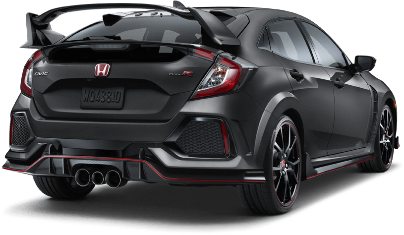 2017 Honda Civic Type R Rear Angle - Honda Civic Type R Png (1800x500), Png Download
