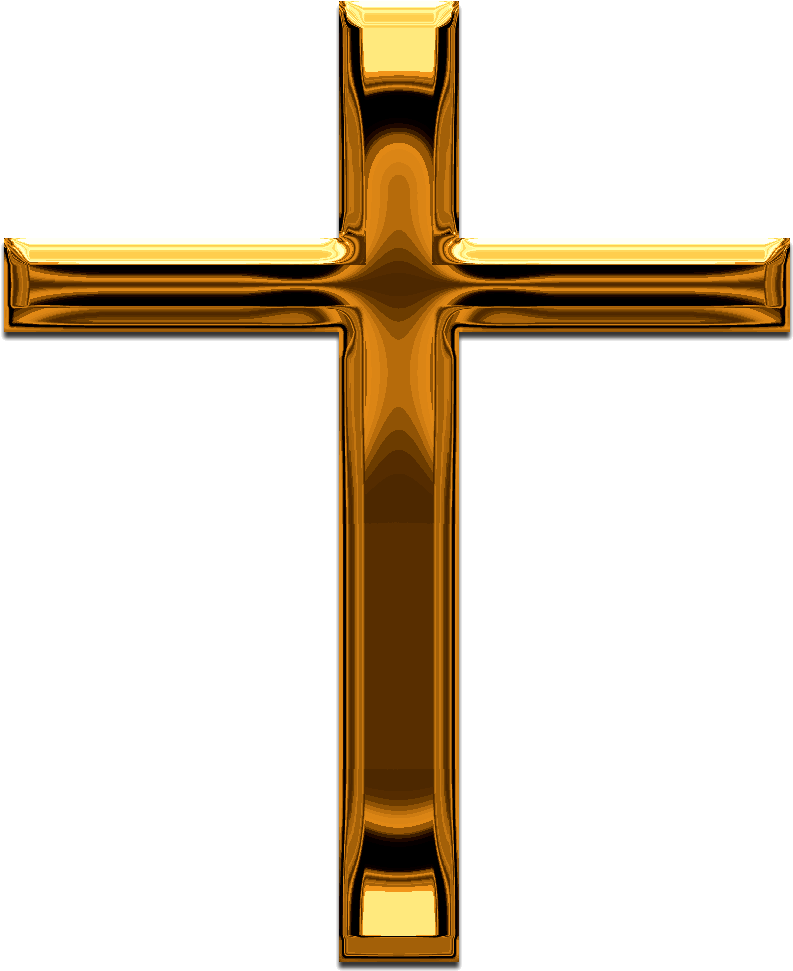 Free Christ On The Cross Clipart - Transparent Background Gold Cross (1000x1000), Png Download