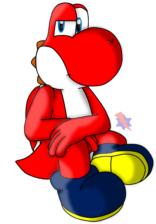 Just A Red Yoshi By Awsmyoshi - Red Yoshi Deviantart (679x960), Png Download