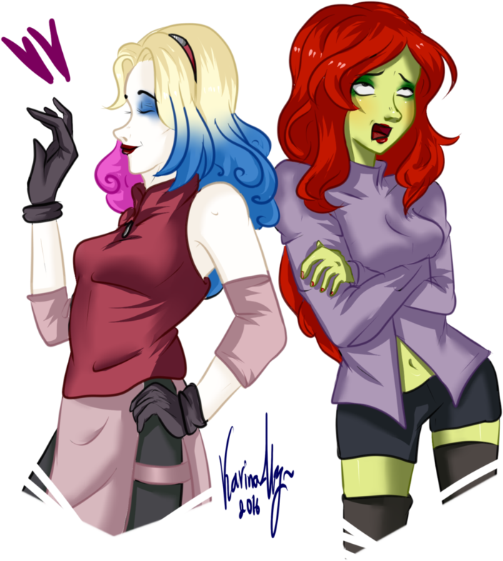 Harley Quinn And Poison Ivy Like Sakura And Karin By - Sakura Haruno Harley Quinn (871x918), Png Download