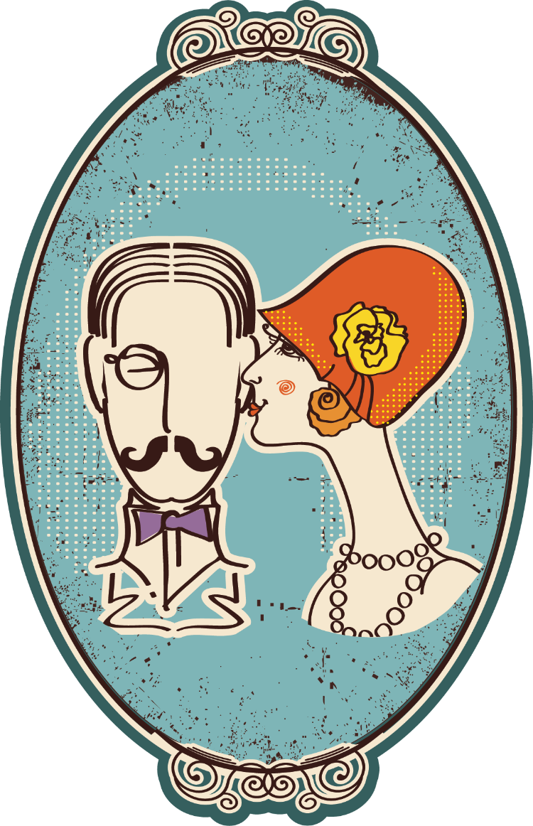 Oldfashionedcouple (750x1162), Png Download