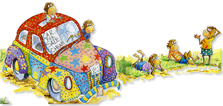 The Drawings Are Dark Pencil - Five Little Monkeys Wash The Car (770x375), Png Download