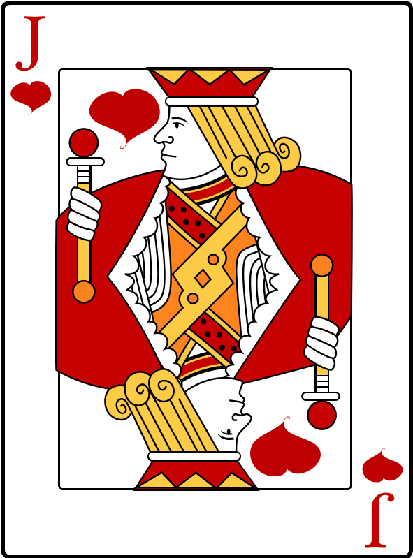 Free To Use Public Domain Playing Cards Clip Art - Jack Of Heart Card (800x800), Png Download