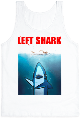 Left Shark Jaws Parody Tank Top - Early Show (484x484), Png Download