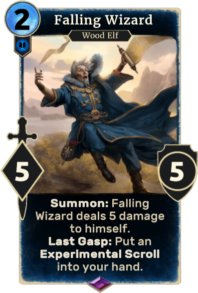 Elder Scrolls Legends Falling Wizard (409x663), Png Download
