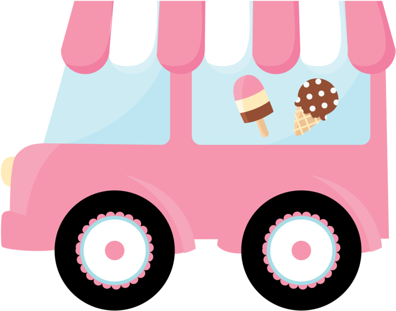Clipart Car Watercolor - Ice Cream Truck Png (900x716), Png Download