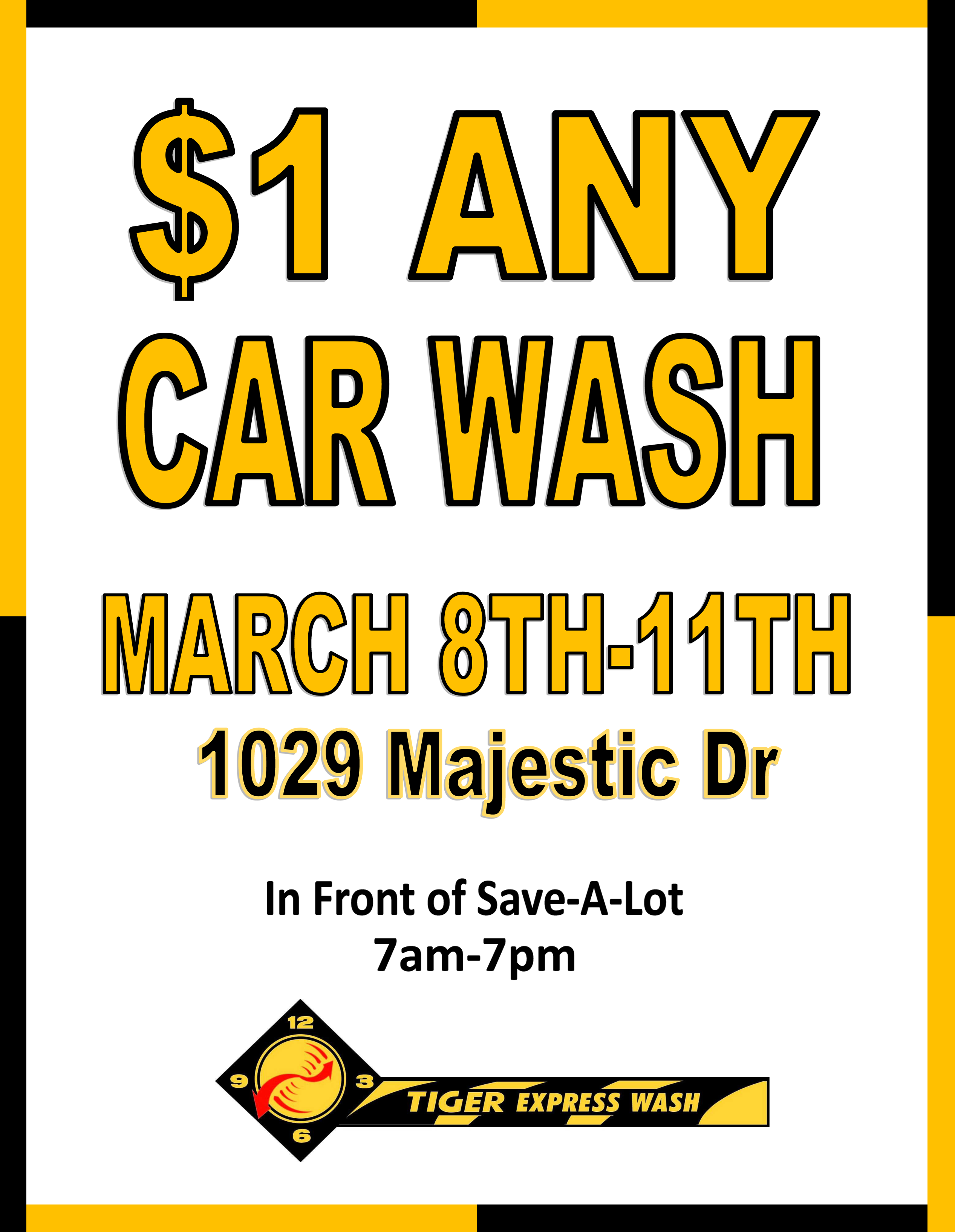 Any Wash At Tiger Express Today Thru Sunday Png Tiger - Tiger Express (2534x3270), Png Download