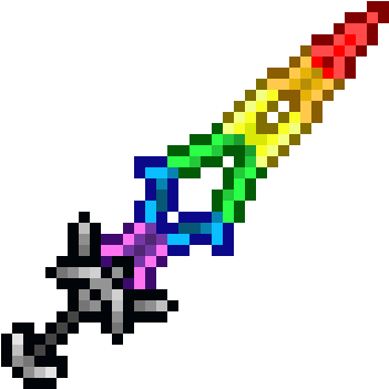 Pirate Sword - Rainbow Sword Pixel Art (460x390), Png Download