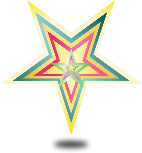 Colorful Star Vector, Star, Moon Stars, Night Sky Star (640x640), Png Download