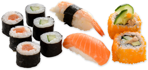 Happy Mix 10 Pièces 1 Sushi Crevette 1 Sushi Saumon - California Roll (530x285), Png Download