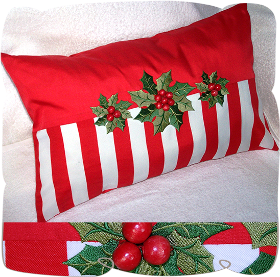Holly Berries Pillow - Pillow (580x580), Png Download