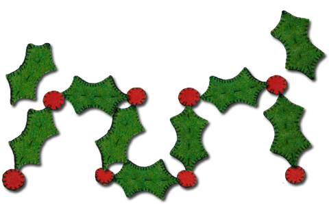A Holly Garland Is A Great Decoration For The Christmas - Garland (500x309), Png Download