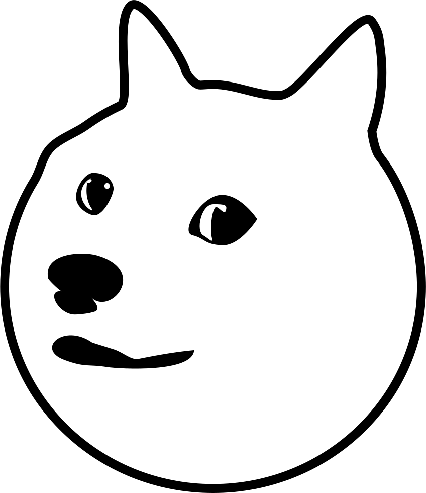 Doge Comments - Doge Black And White Png (848x980), Png Download