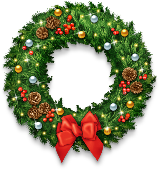 Colorful Wreath Christmas Hollyberries - Jpeg (568x600), Png Download