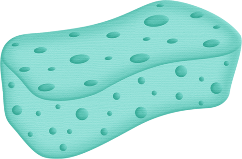 Teal Sponge - Bath Sponge Clipart (500x329), Png Download