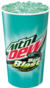 Mountain Dew Baja Blast In Paper Cup - Mountain Dew Baja Blast - 12 Pack, 12 Fl Oz Cans (400x400), Png Download