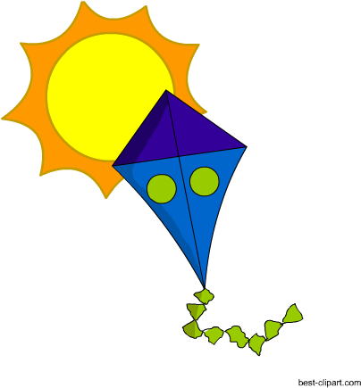 Kite And Sun Free Png Clipart - Clip Art (450x450), Png Download