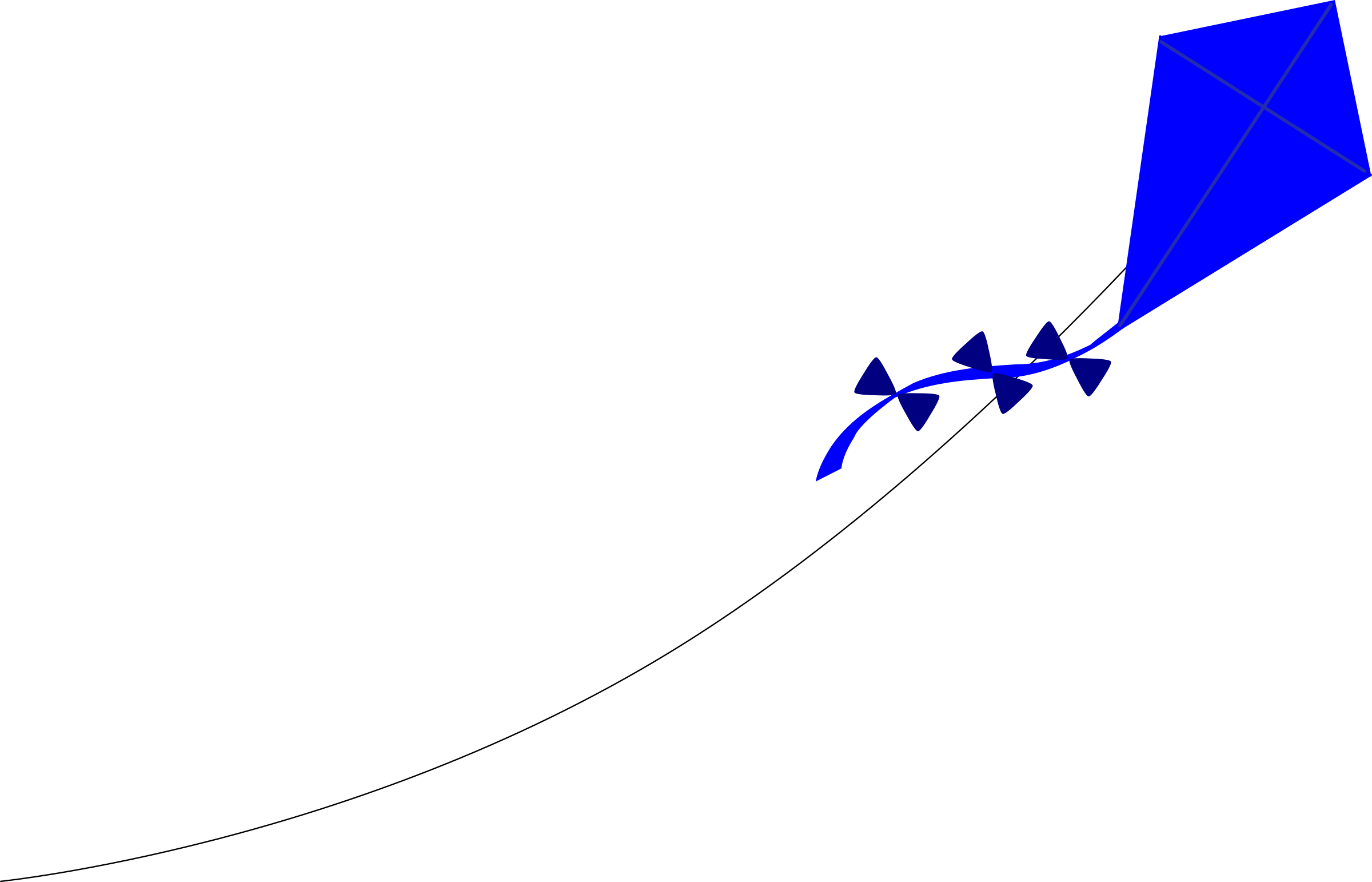 This Free Icons Png Design Of Blue Kite (2400x1542), Png Download