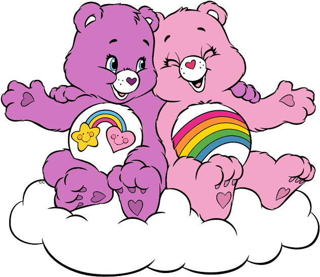 Best Friend Clipart Group Clipart Royalty Free Library - Pink And Purple Care Bear (642x558), Png Download