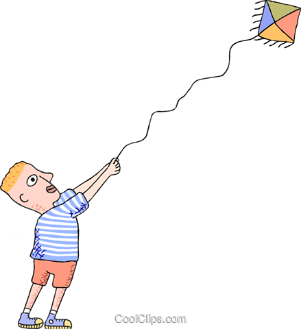 Kid Flying Kite Royalty Free Vector Clip Art Illustration - Can T Fly A Kite (439x480), Png Download