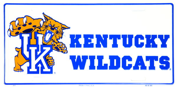 414 - Kentucky Wildcats - University Of Kentucky Wildcats License Plate 6 Inch (600x300), Png Download