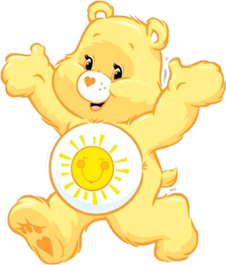 Carebear Carebears Yellow Yellowaesthetic Kidcore Sunsh - Walls 360 Peel & Stick Fabric Wall Decals: Care (789x924), Png Download