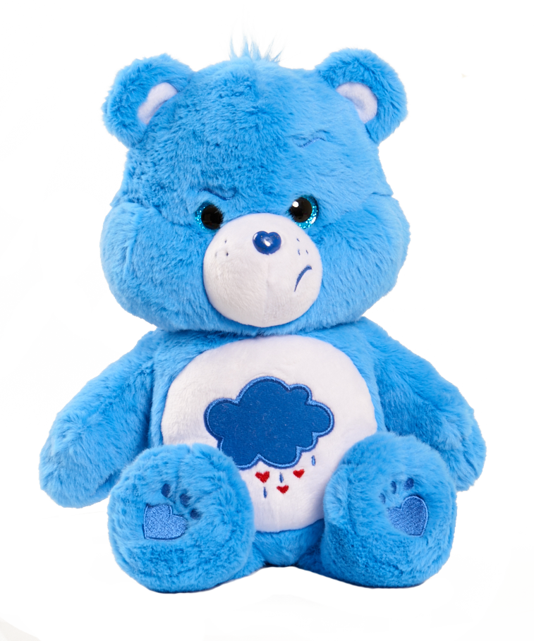 Care Bears Medium Glitter Eyes, Grumpy, , Large - Plush Grumpy Bear (757x909), Png Download