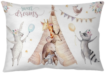 Cute Baby Giraffe, Deer Animal Nursery Mouse And Bear, - Boho Woodland Nursery Animals With Flower Headdress (400x400), Png Download