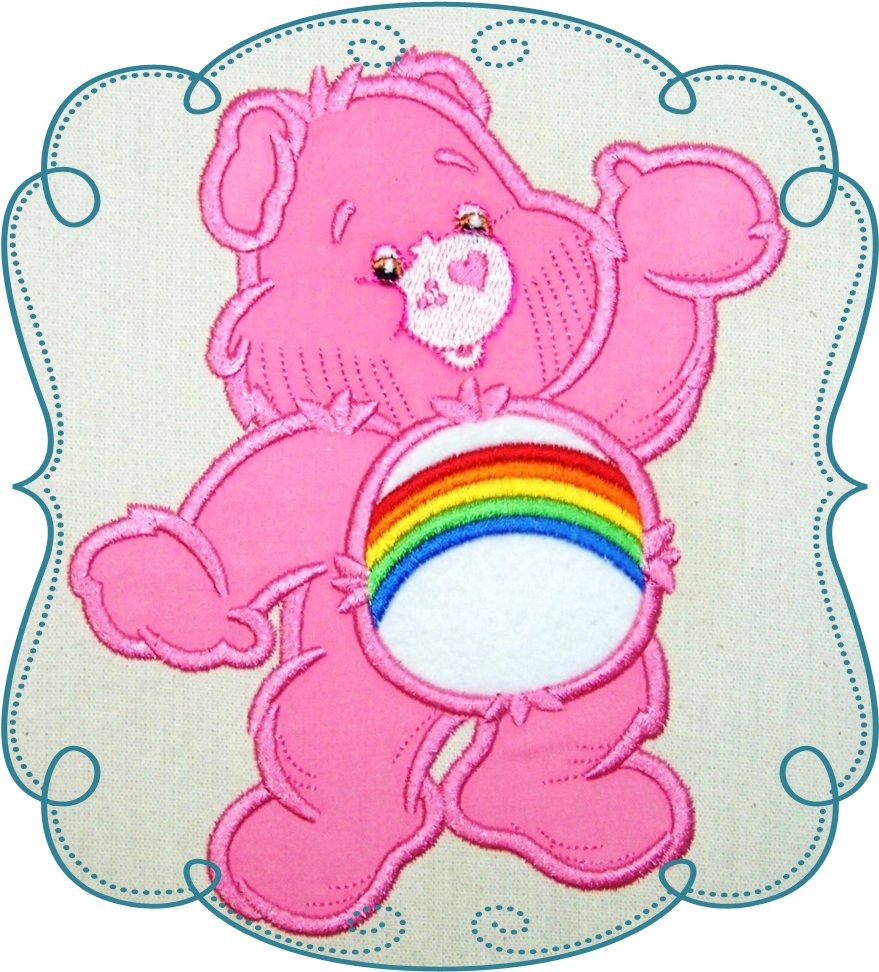 Colorful Cuddle Bear - Transparent Machine Embroidery Clipart (1000x1000), Png Download