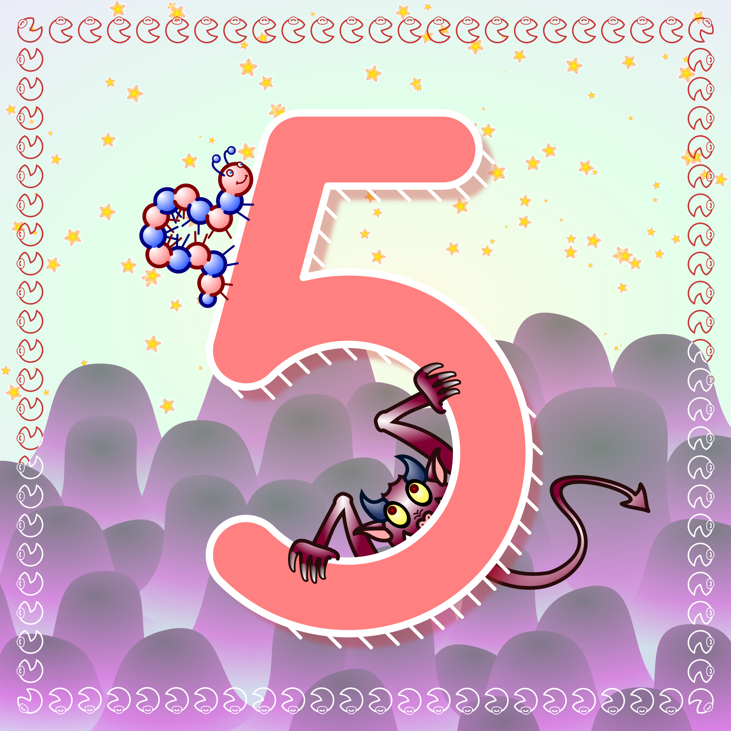 This Free Icons Png Design Of 5 For A Child (2400x2400), Png Download