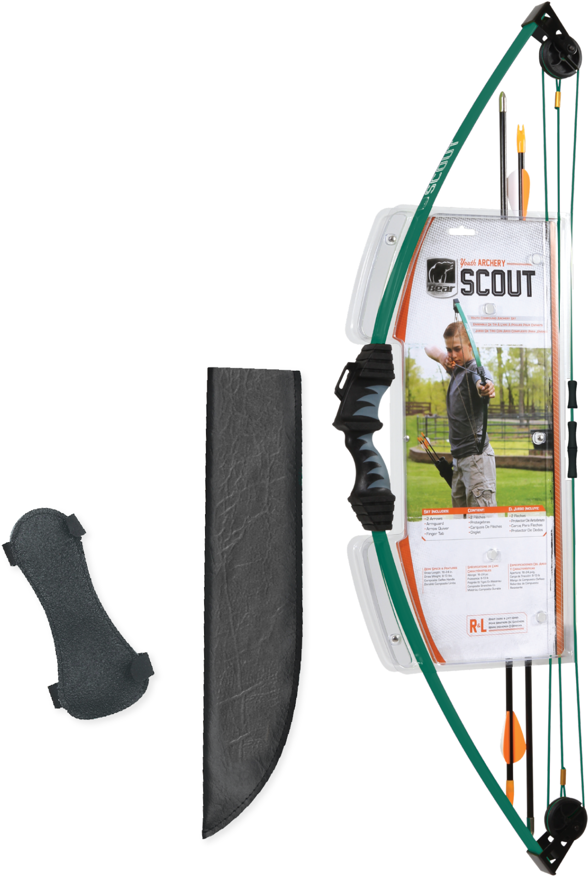 Bear Archery Scout Youth Bow Set Includes Arrows, Armguard, - Youth Bow And Arrow (2000x2000), Png Download