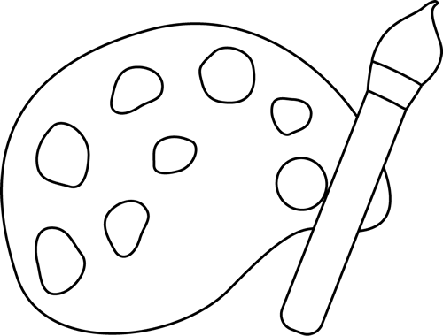 Clip Transparent And Paint Brush Clip - Paints Black And White (500x380), Png Download