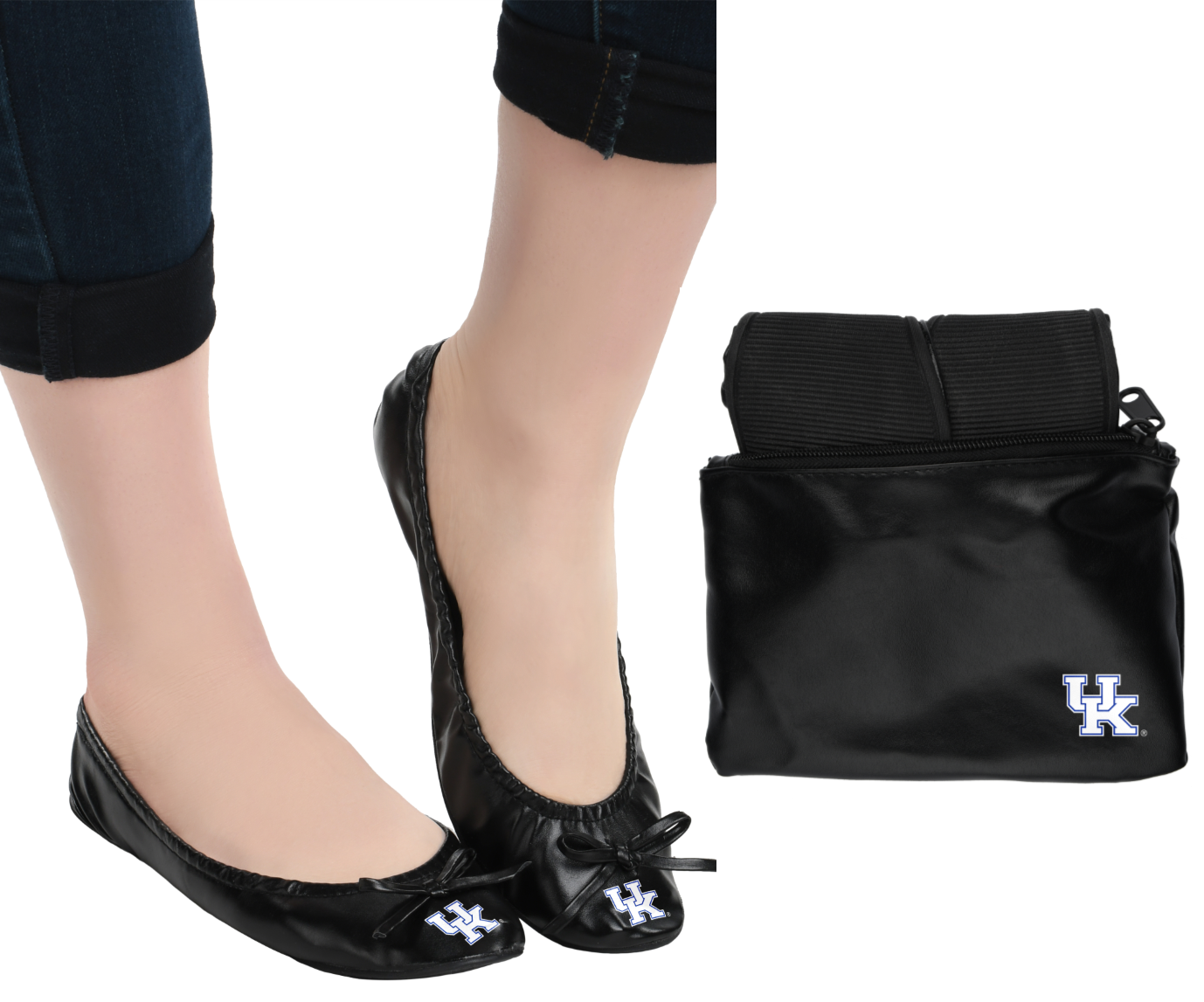 Kentucky Wildcats Ncaa Team Logo Womens Foldable Flats - Boston Bruins Nhl Team Logo Womens Foldable Flats Shoes (1378x1147), Png Download