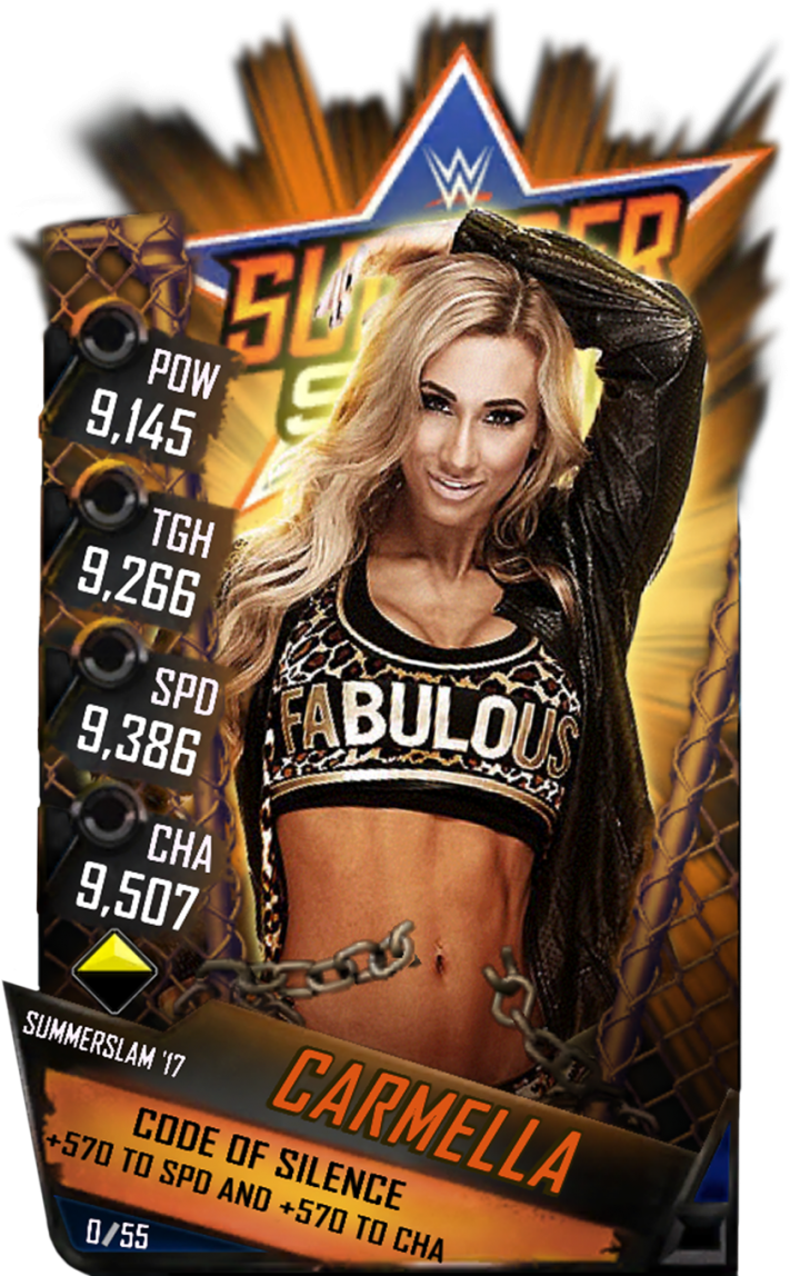 Carmella S3 15 Summerslam17 - Wwe Supercard Summerslam 17 Randy Orton (733x1158), Png Download
