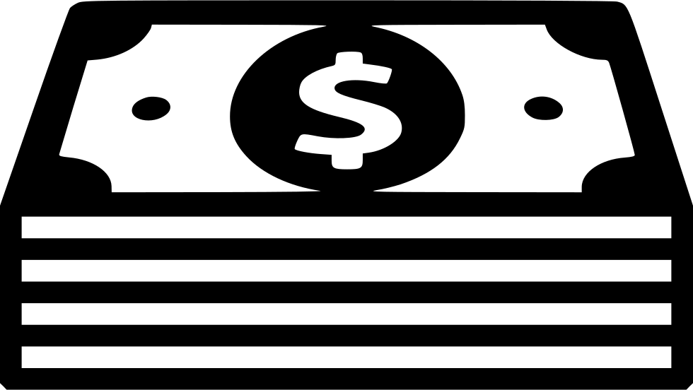 Png Freeuse Stock Cash Png Icon Free Download Onlinewebfonts - Stack Of Cash Black And White (980x552), Png Download