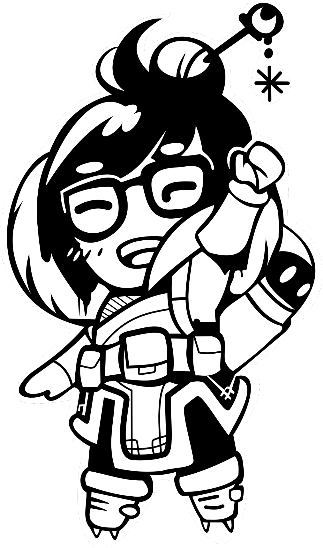 Vector From Mei From Overwatch Sprays “scetch” Really - Overwatch Mei Coloring Pages (1132x1920), Png Download