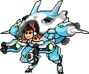 4 - Overwatch Dva Pixel Spray (450x450), Png Download