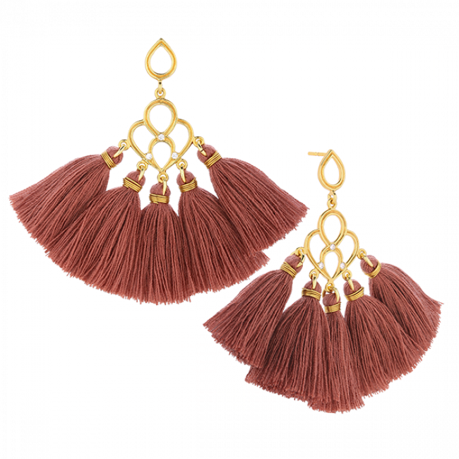 Carmella Earrings With Tassels - Earring (650x650), Png Download