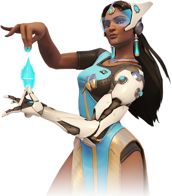 Charge/leap Into The Middle Of The Entire Enemy Team - Overwatch Symmetra Png (546x624), Png Download