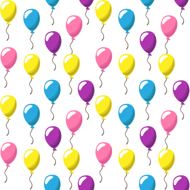 Background Pattern With Party Balloons Of Different - Fundo Baloes Png (640x640), Png Download